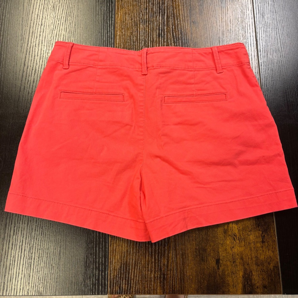 Loft The Monroe 4 Inch Shorts Coral Red Pink Chino Size 4 Mid Rise Summer Casual - Picture 4 of 6